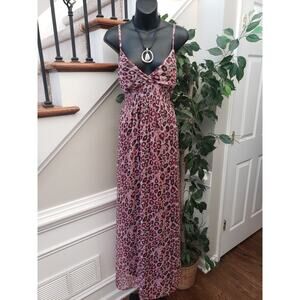 Myth NYC Multicolor Polyester V-Neck Sleeveless Pleated Casual Maxi Dress XL